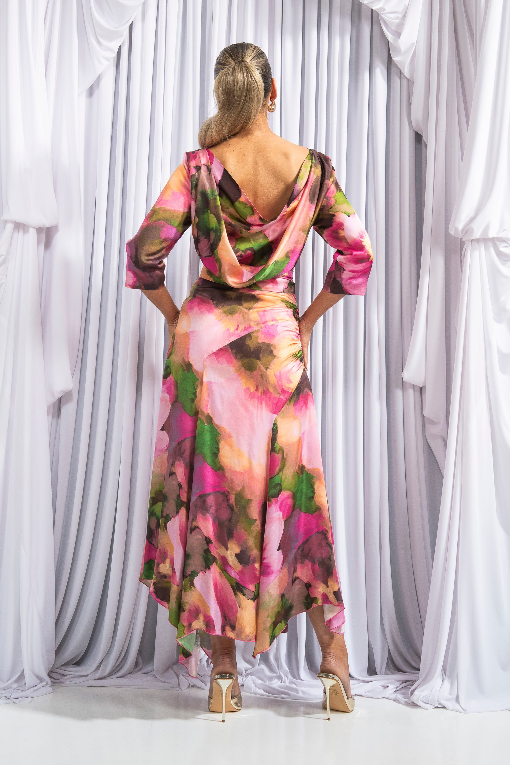 Dotty Sleeve Drape - Pink