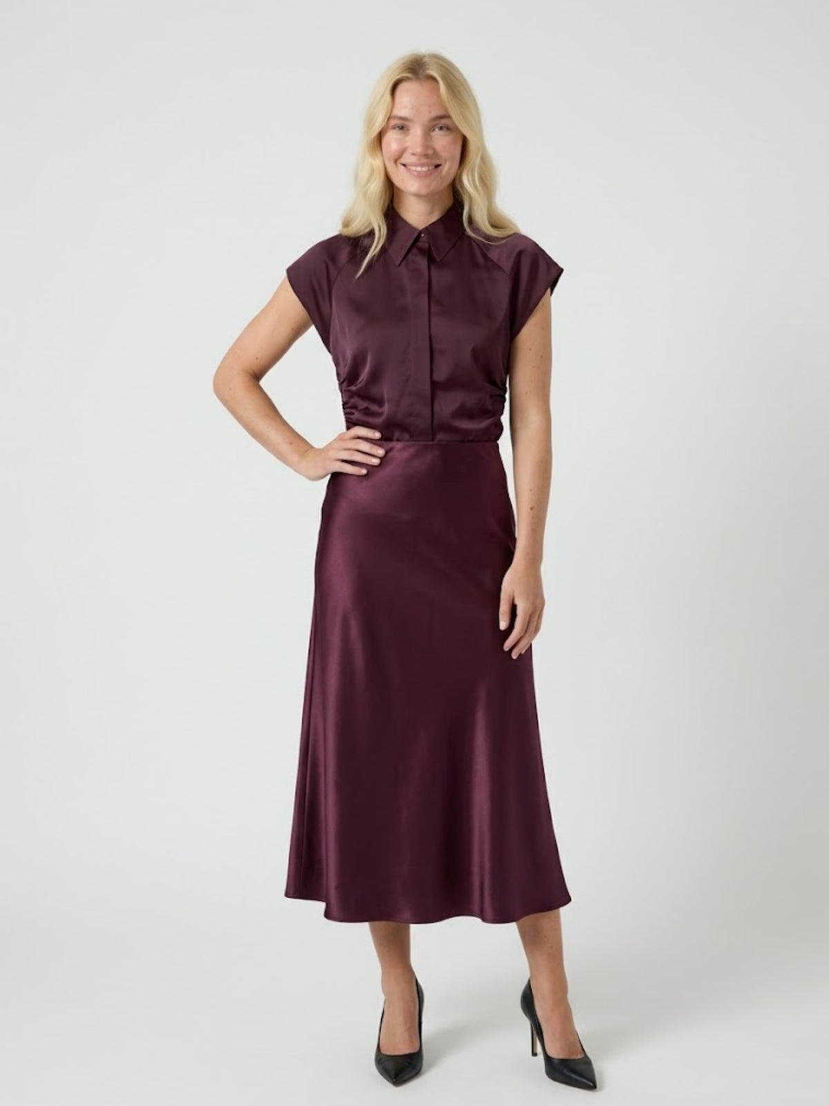 Pella satin shirt - Purple