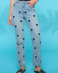 Pixel Heart Jeans