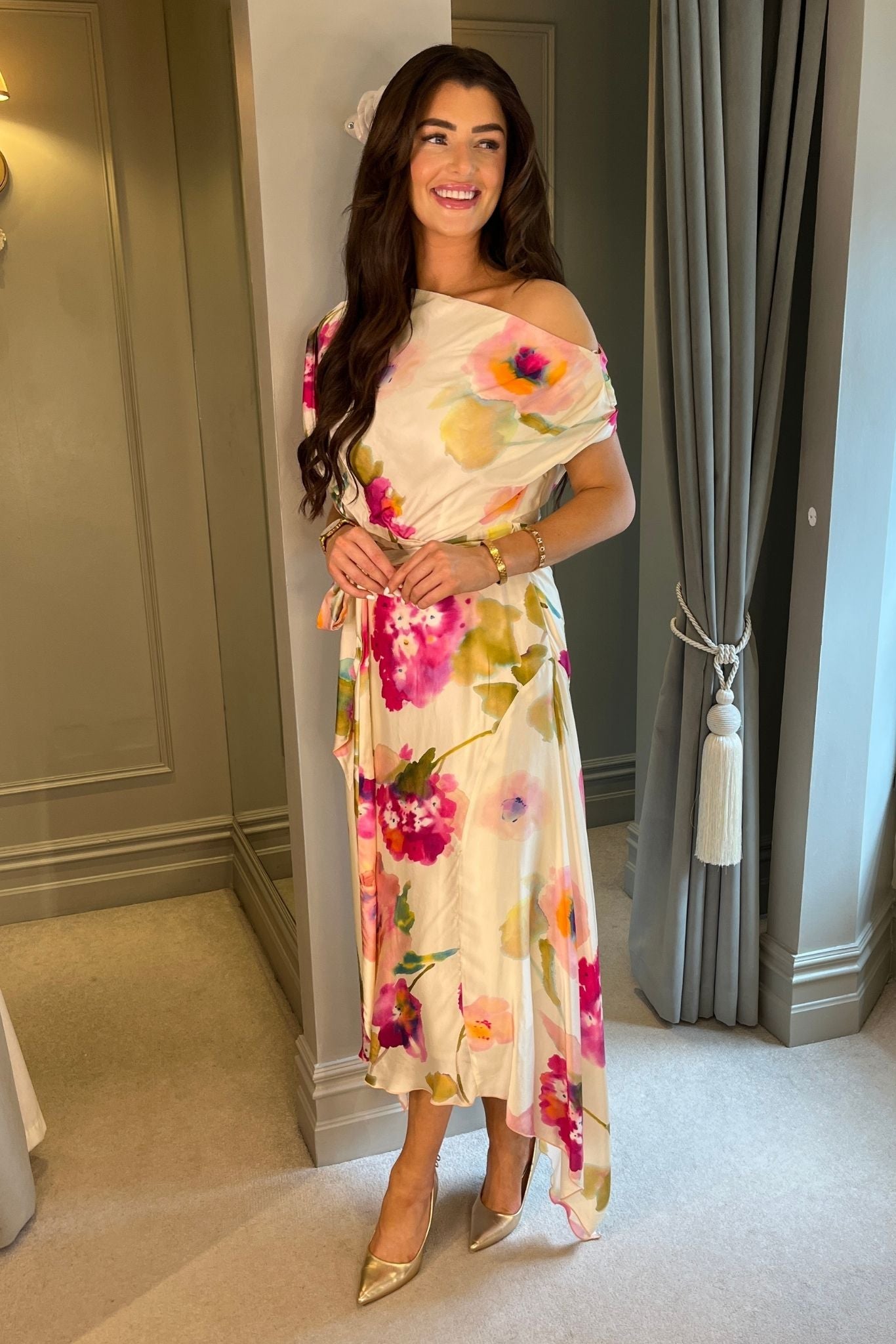 Rosellon Drape Bardot - Pansy