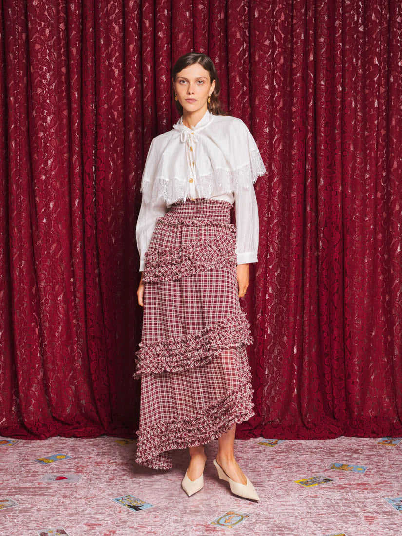Fates Check Ruffle Skirt