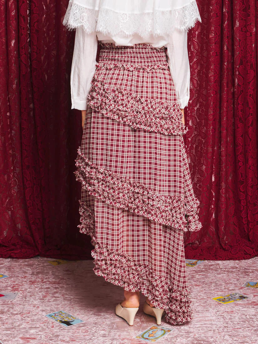 Fates Check Ruffle Skirt
