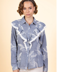 Cleopher Frill Shirt - Denim