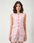 Agana Linen Waistcoat - Pink