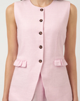 Agana Linen Waistcoat - Pink