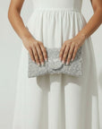 Stella Bow Clutch - Silver