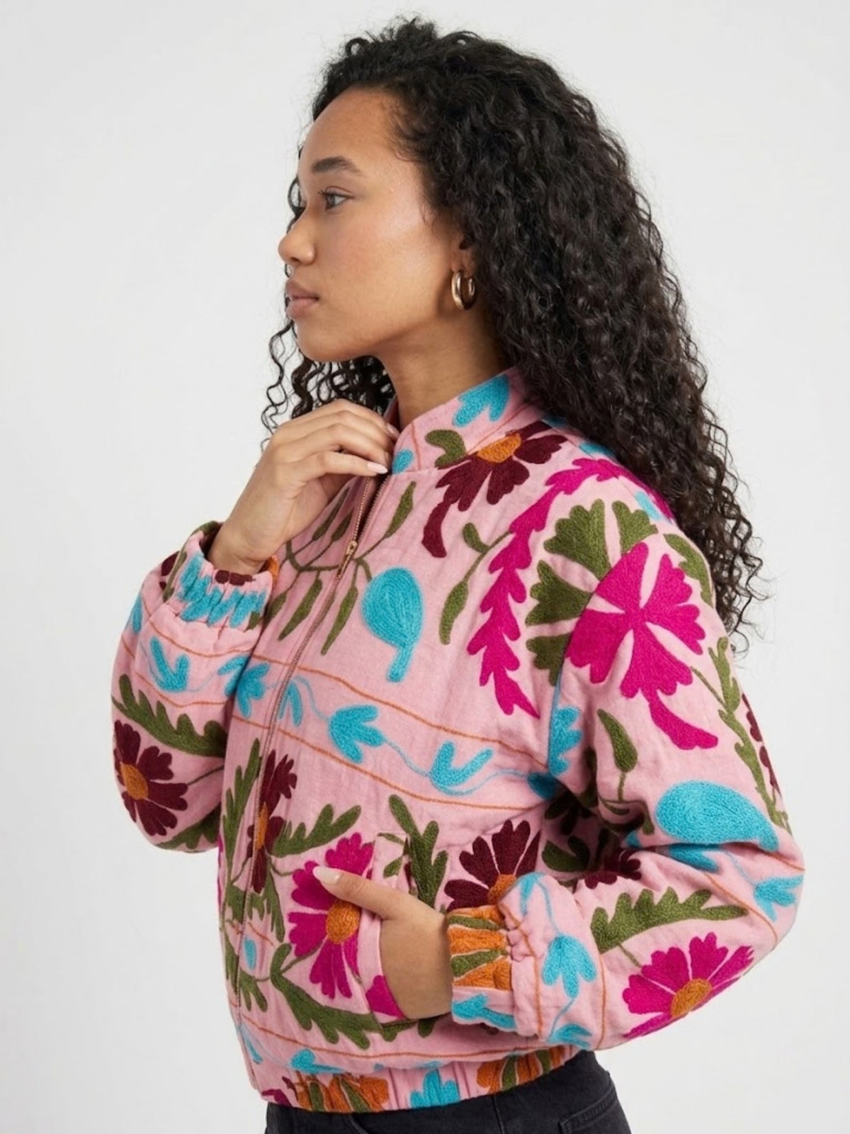 Suzani bomber-Pink print