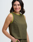 Senna Crop Top - Khaki
