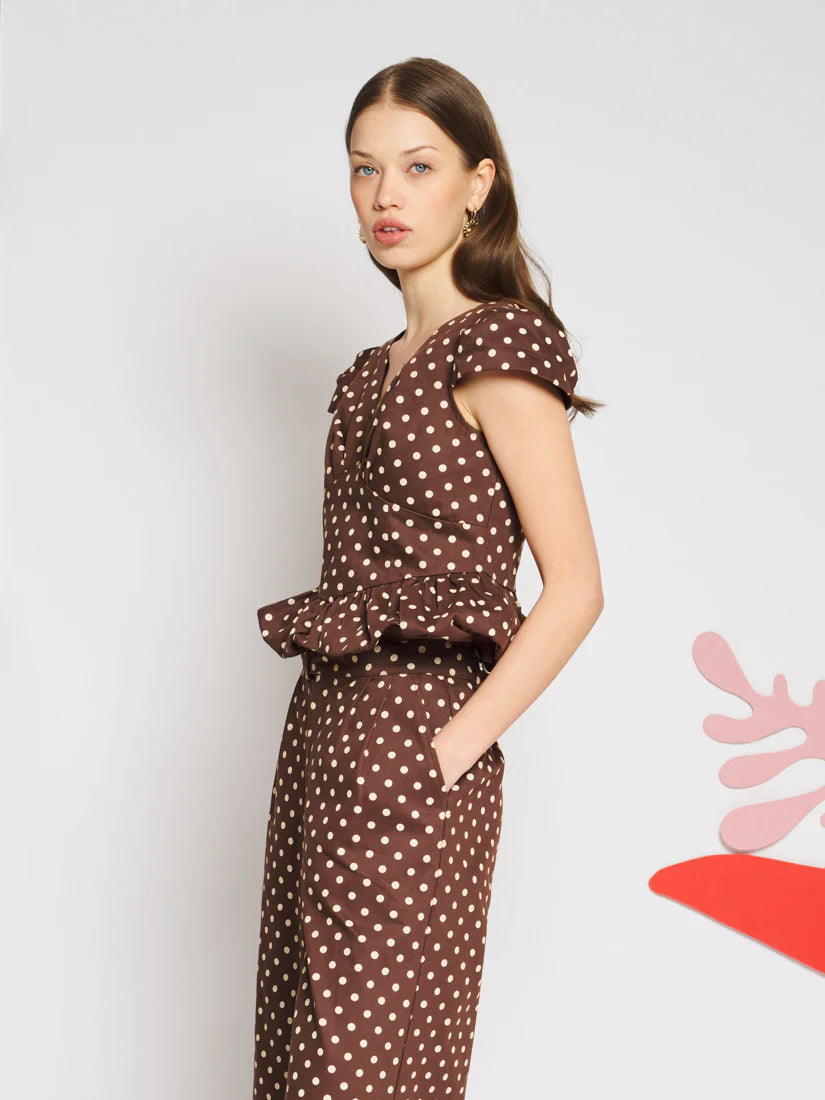 Arles Polka Top - Brown