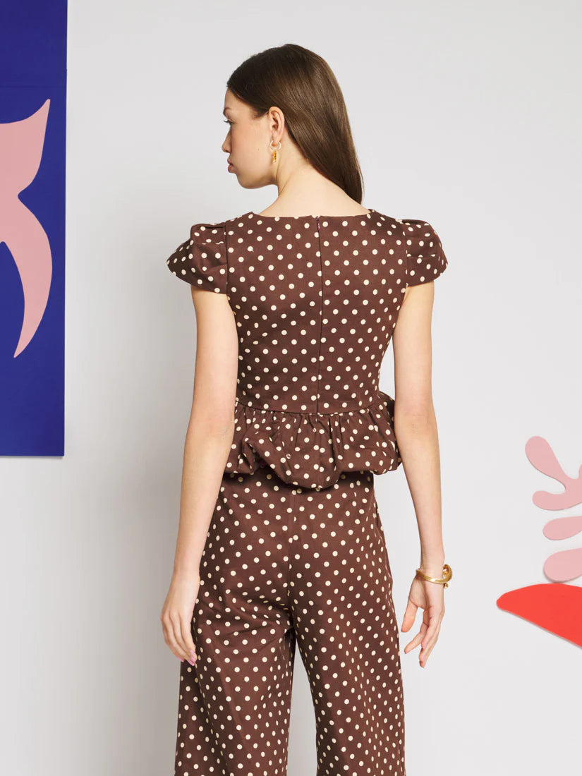 Arles Polka Top - Brown