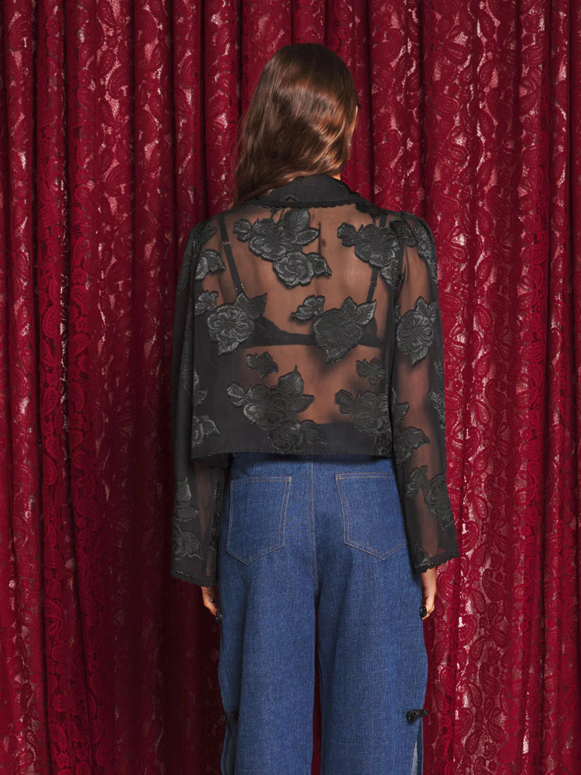 Celeste Floral Blouse - Black