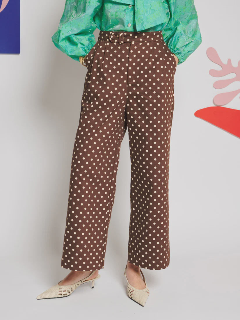 Arles Polka Trousers - Brown