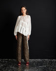 Phoebie Jacquard Trousers - Tan