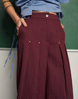 Kiraz Pleat Trousers - Burgundy