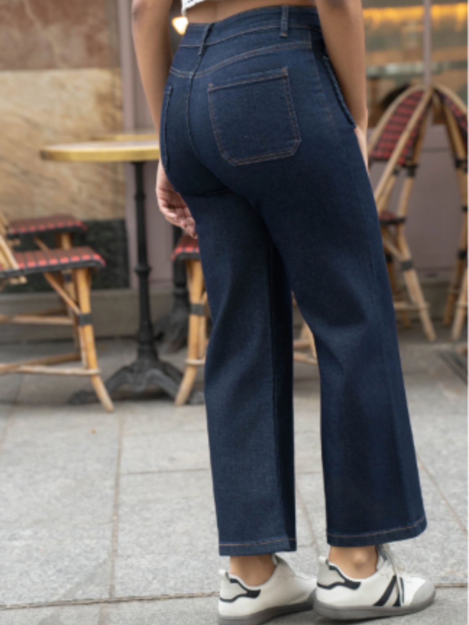 Una wide leg cropped jeans