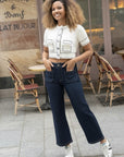 Una wide leg cropped jeans
