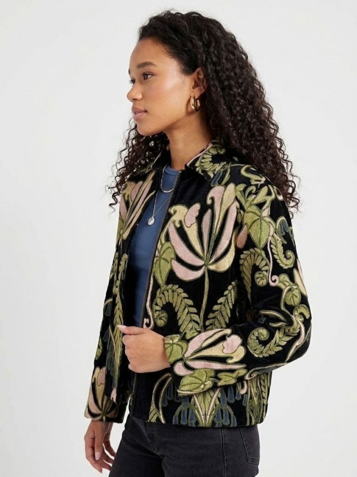 Velvet jacket - Black &amp; Green