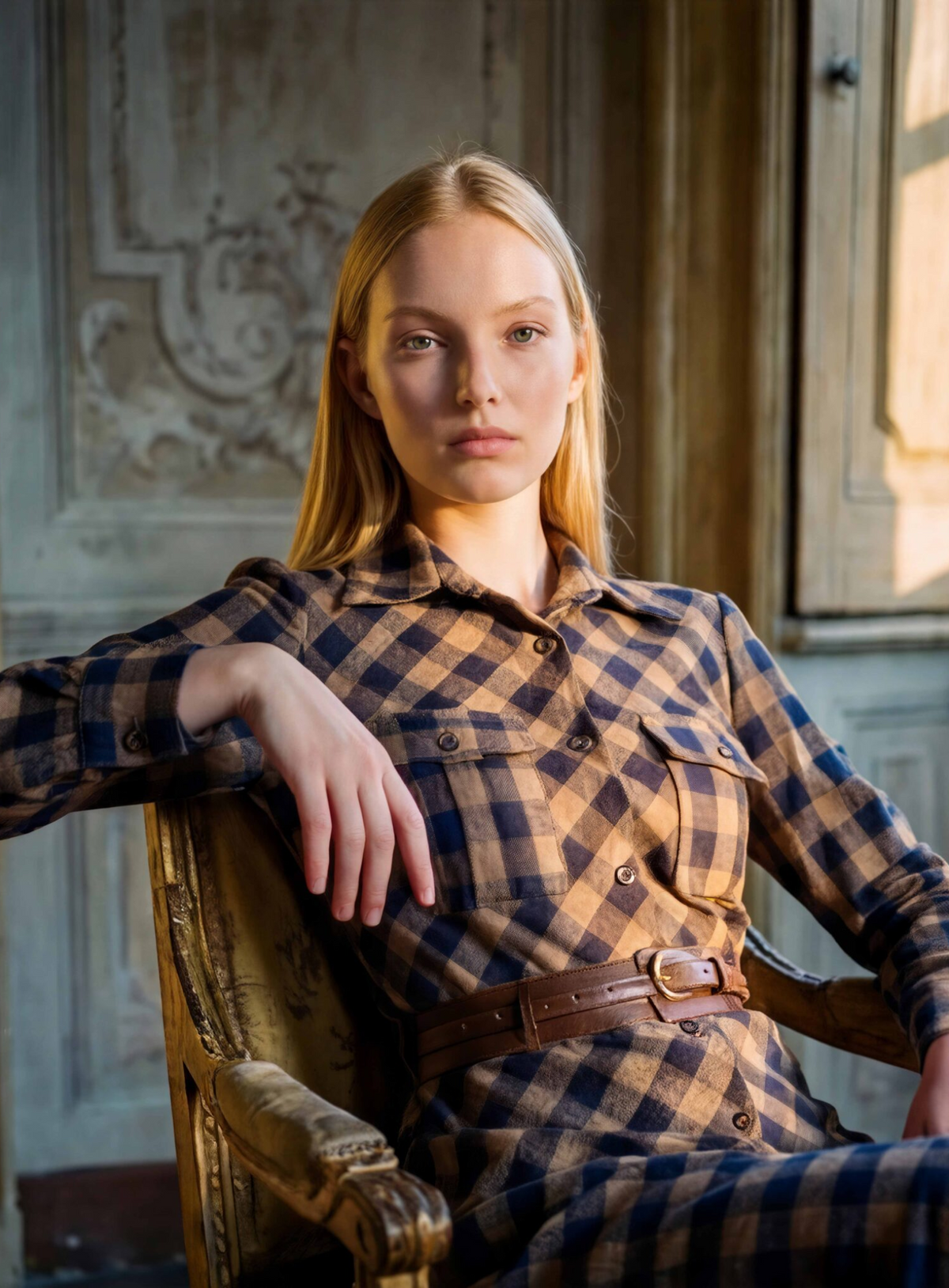 Sarah dress - Navy check print