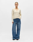 Noa V Knit Cardigan - Cream