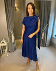 Didi Drape Dress - Cobalt