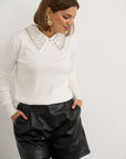 Lana Collared Knit - White