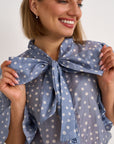 Eva Polka Blouse - Blue