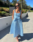Aria Midi Dress - Blue