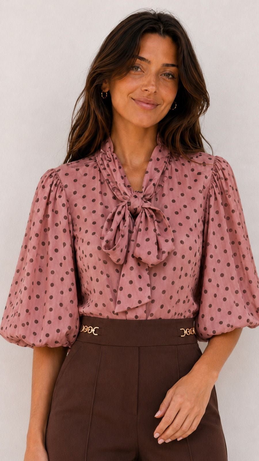 Eva polka dot blouse - Pink