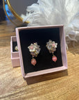 Flower Drop Earrings - Pink