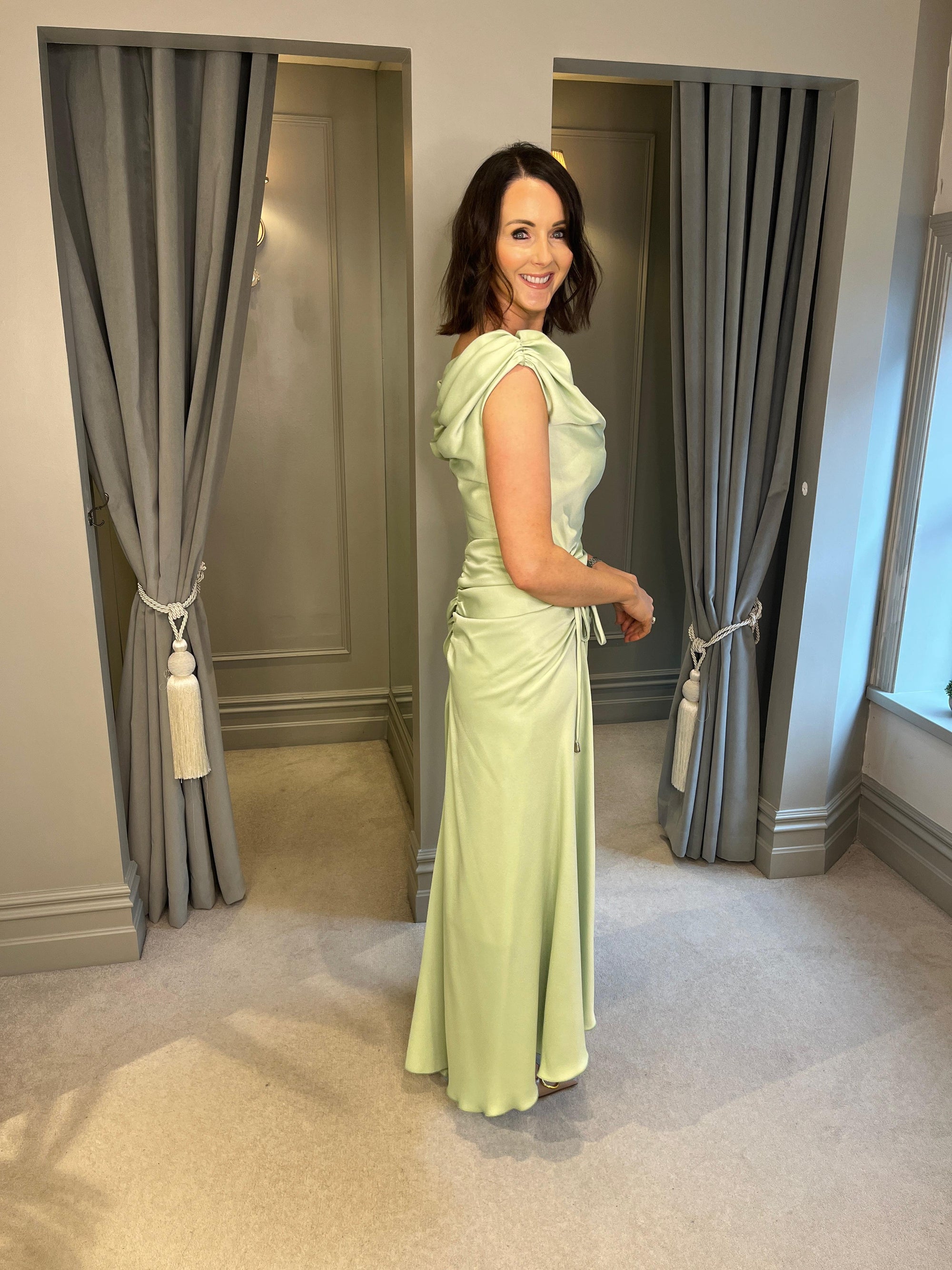 Eugenia Bardot Midi - Mint Harper Eugenia Bardot Midi - Mint Harper
