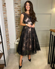 Amara Floral Dress - Black