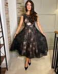 Amara Floral Dress - Black