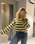 Carmen Stripe Knit - Lemon