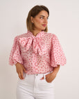 Eva Polka Blouse - Pink