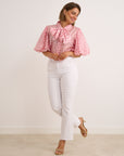Eva Polka Blouse - Pink