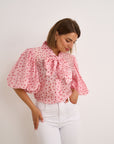 Eva Polka Blouse - Pink
