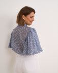 Eva Polka Blouse - Blue