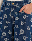 Valerie wide leg printed jeans