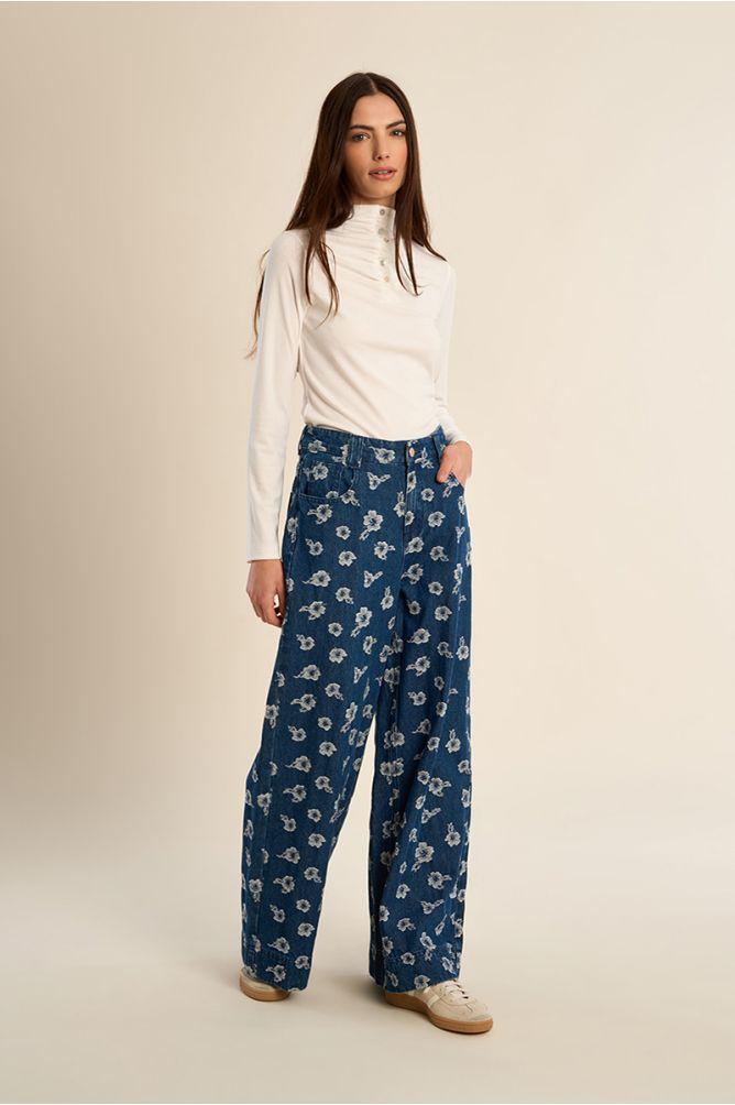 Valerie wide leg printed jeans