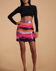 Zinnea Sequin Mini Skirt - Sunset