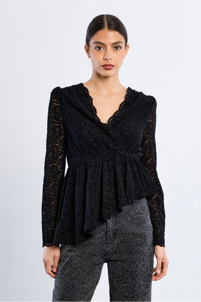 Lily Lace Top - Black