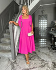 Nancy flare dress - Bright Pink