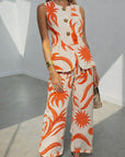 Cairo Trousers -Cream/Orange