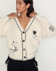 Cream mystical tatoo cardigan