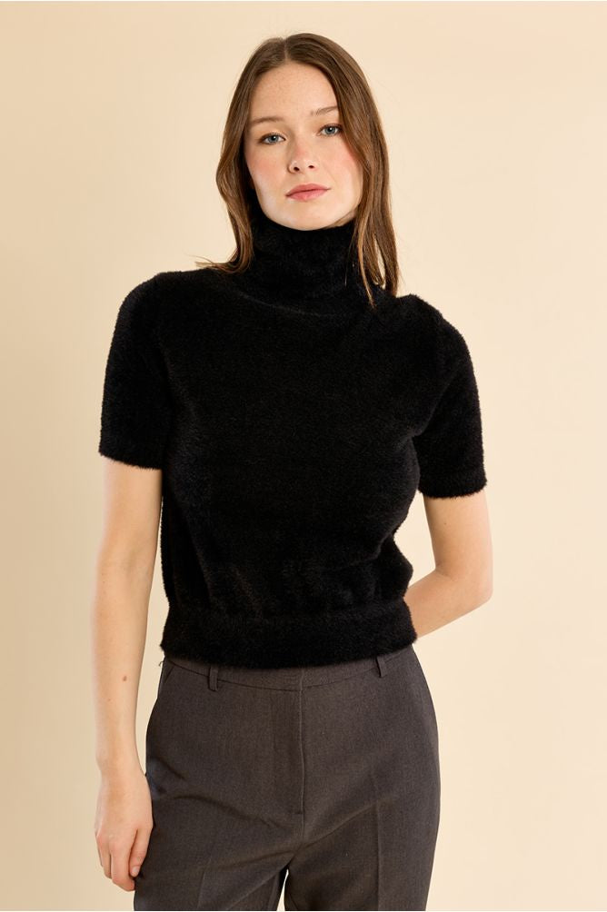 Holly fluffy polo neck - Black
