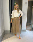 Matilda Midi Skirt - One Size Taupe