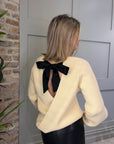 Macrame Bow Knit - Cream