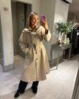 Brinn hooded beige coat