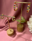 Gold Rainbow Hoop Earrings - Small