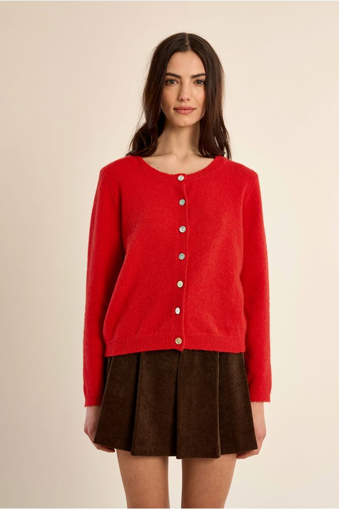 Freya Knit Cardigan - Red